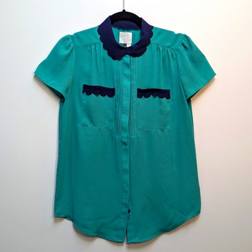 Anthropologie HD in Paris Laser Cut Scalloped Top